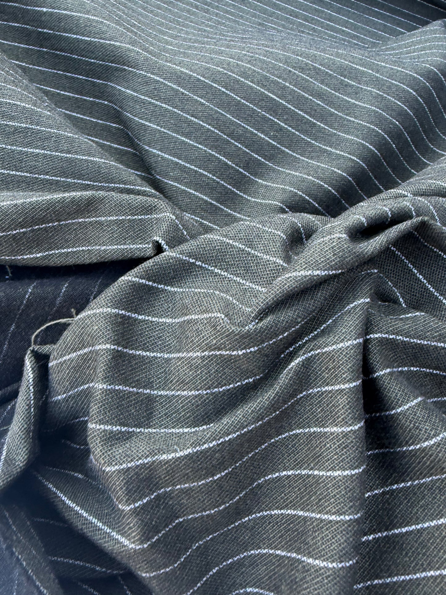 CHARLY 032 khaky/white pinstripe cotton stretch