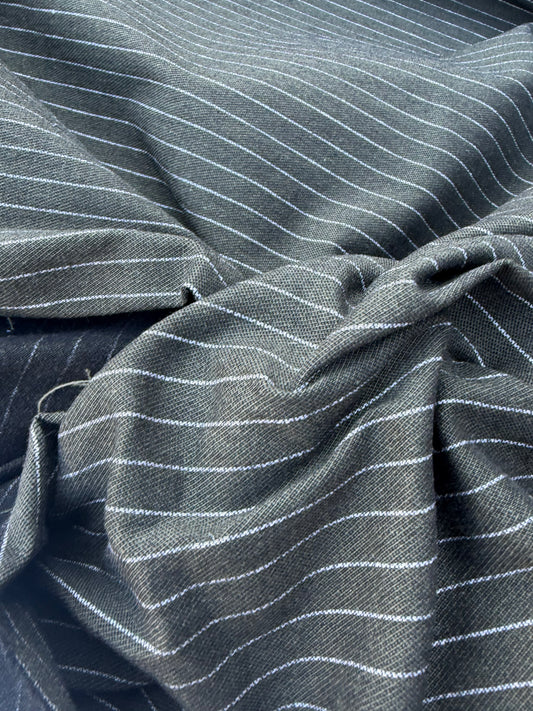 CHARLY 032 khaky/white pinstripe cotton stretch