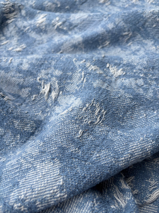 DANTE 021 cotton tweed destroyed effect check fil coupé ciel
