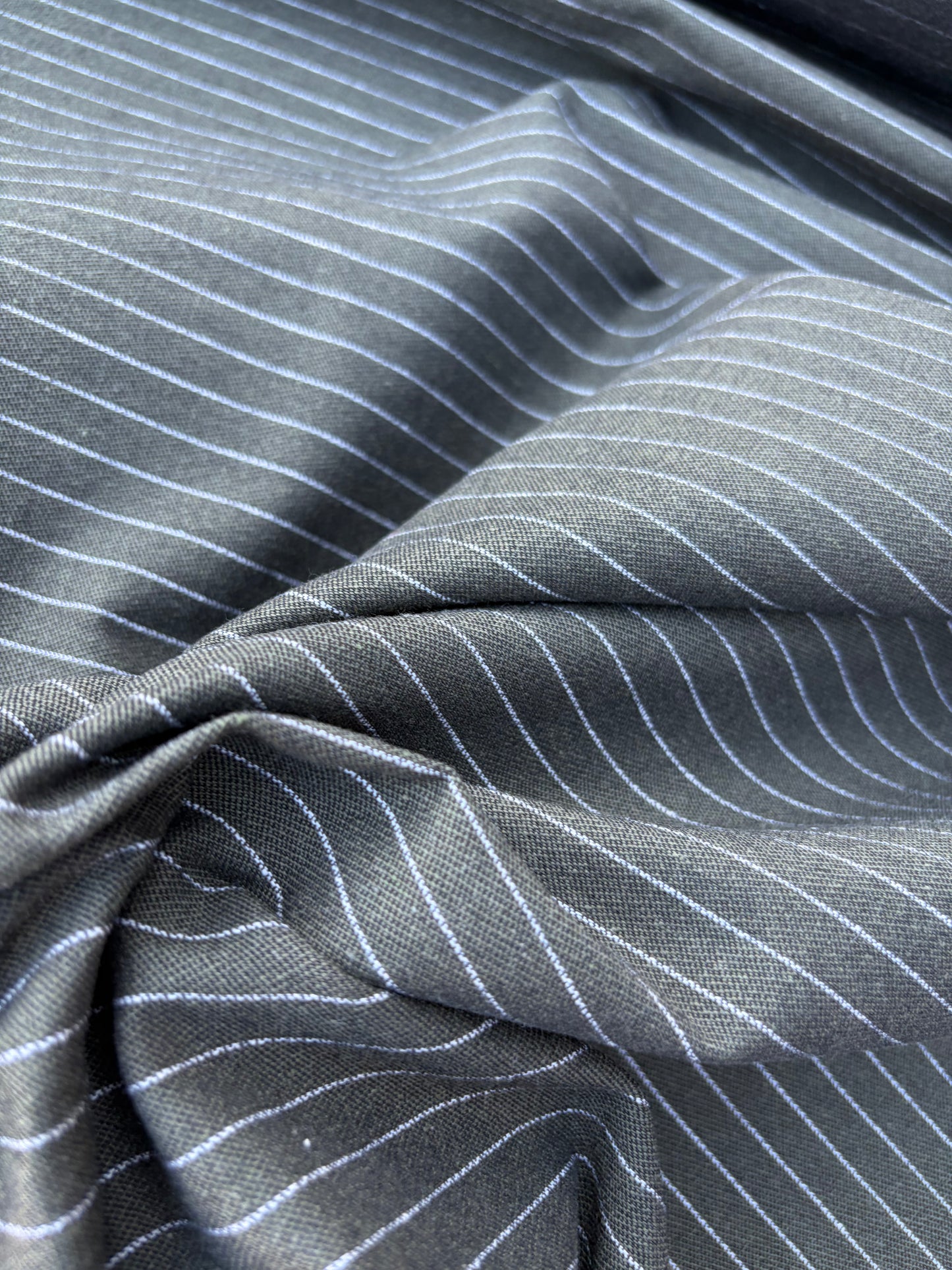 CHARLY 032 khaky/white pinstripe cotton stretch
