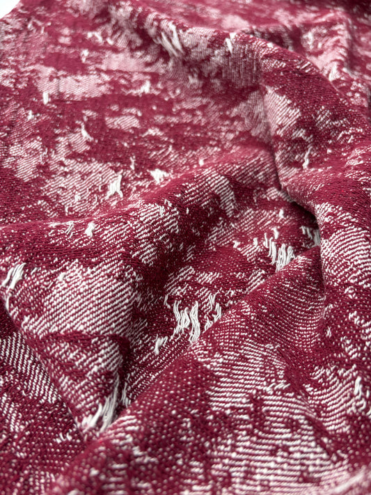 DANTE 022 cotton tweed destroyed effect check fil coupé burgundy