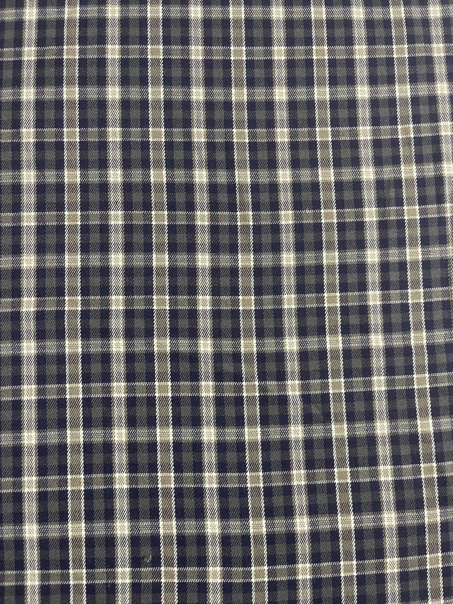 MOIRA 007 cotton stretch check navy/khaky/sand