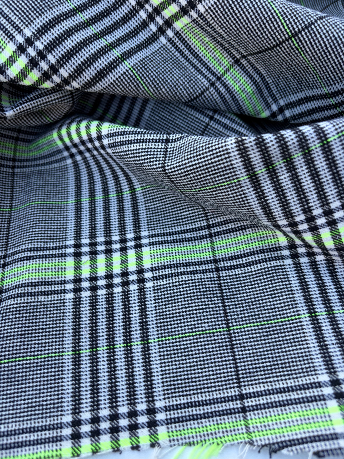 CHARLY 034 prince of wales with fluo green cotton stretch
