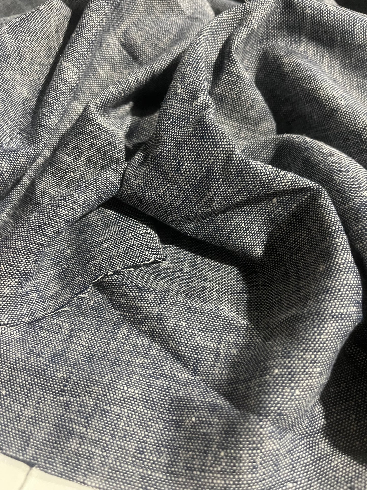 MOIRA 008 washed linen/cotton denim look