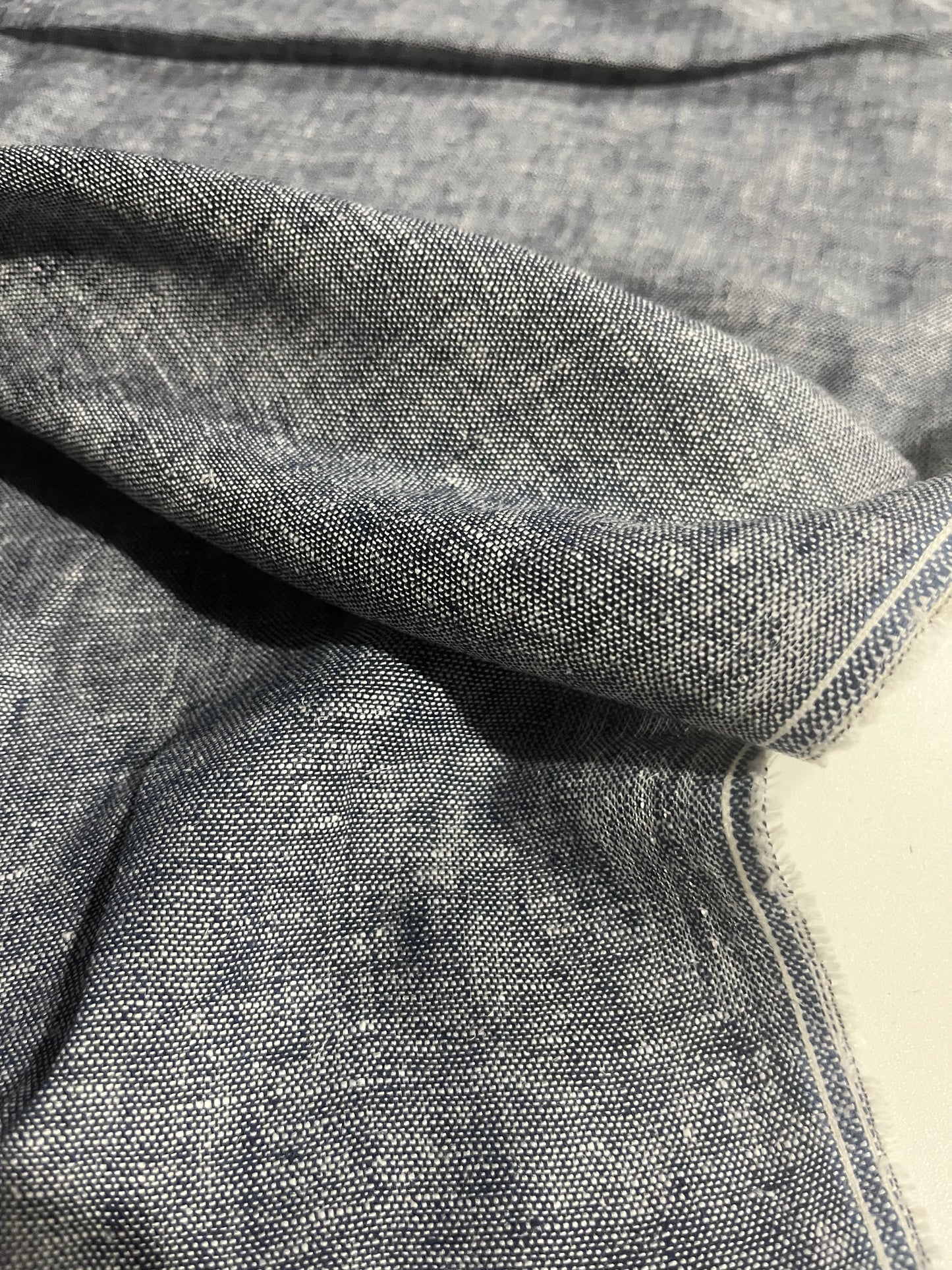 MOIRA 008 washed linen/cotton denim look