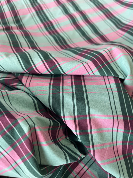 BELLA Fuchsia/green bi stretch check