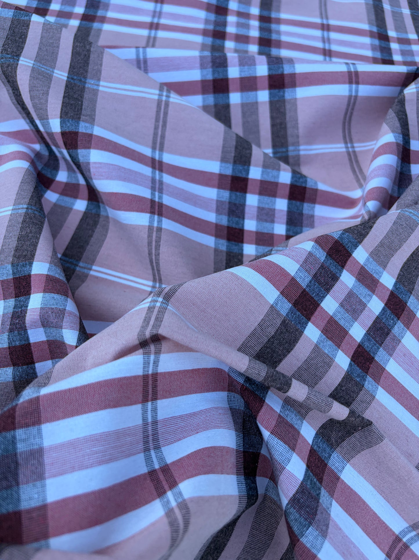 CHARLY 037 soft pink checkered cotton stretch