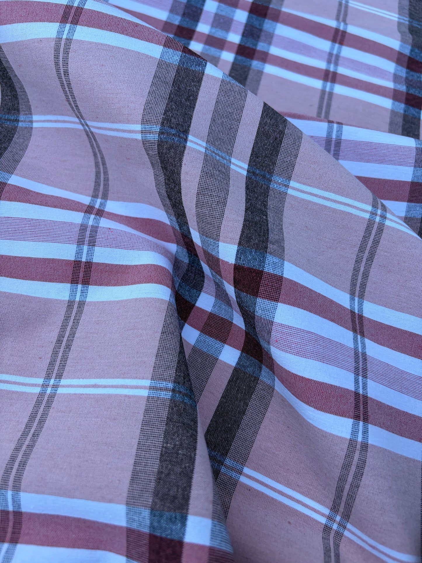 CHARLY 037 soft pink checkered cotton stretch