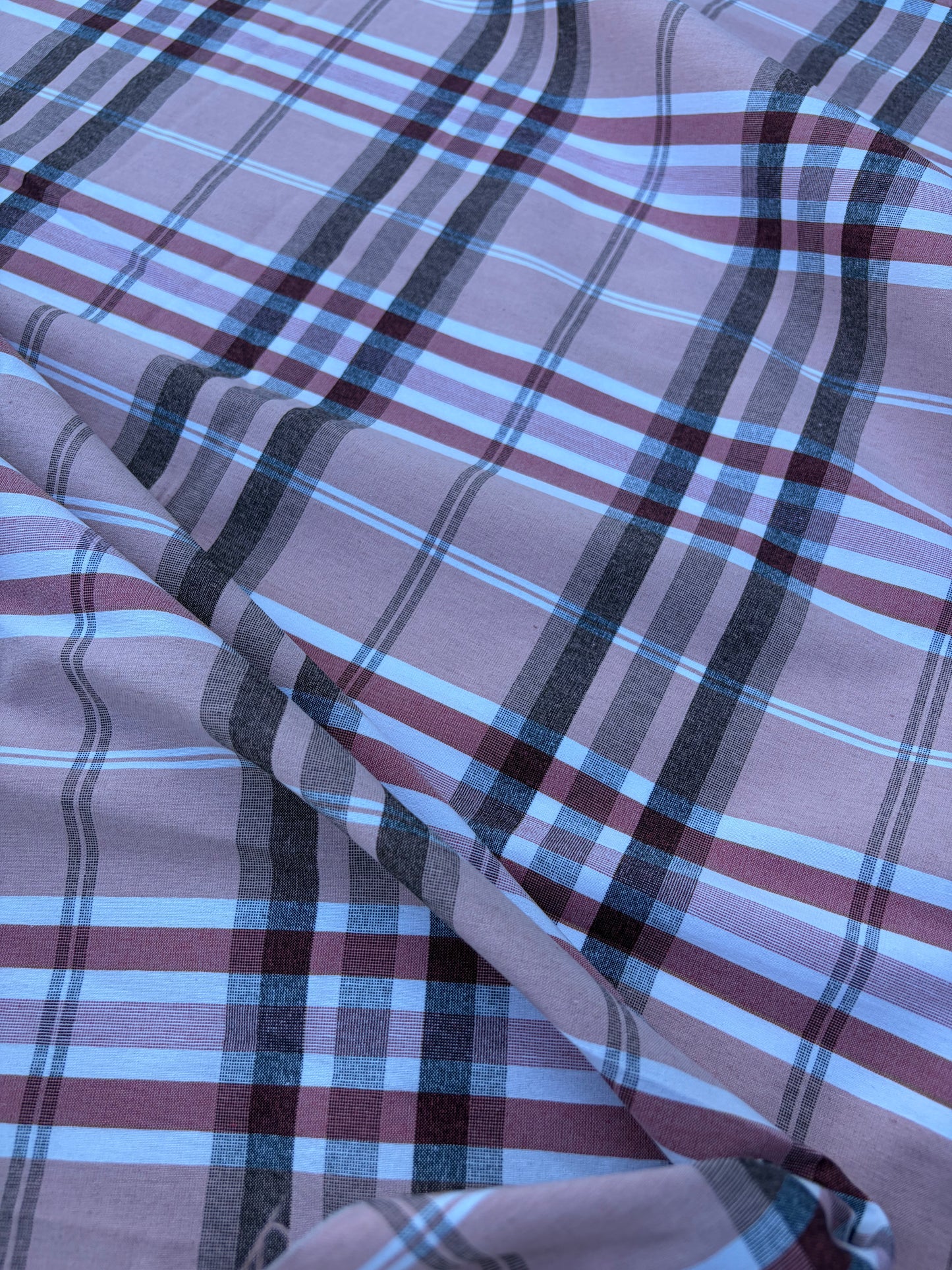 CHARLY 037 soft pink checkered cotton stretch