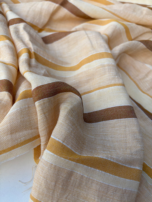 DANTE 027 midweight cotton/linnen jacquard yellow stripe