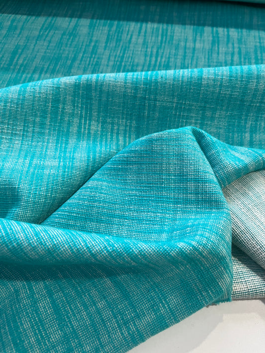 GLADYS 042 heavy linen/cotton chiné turquoise