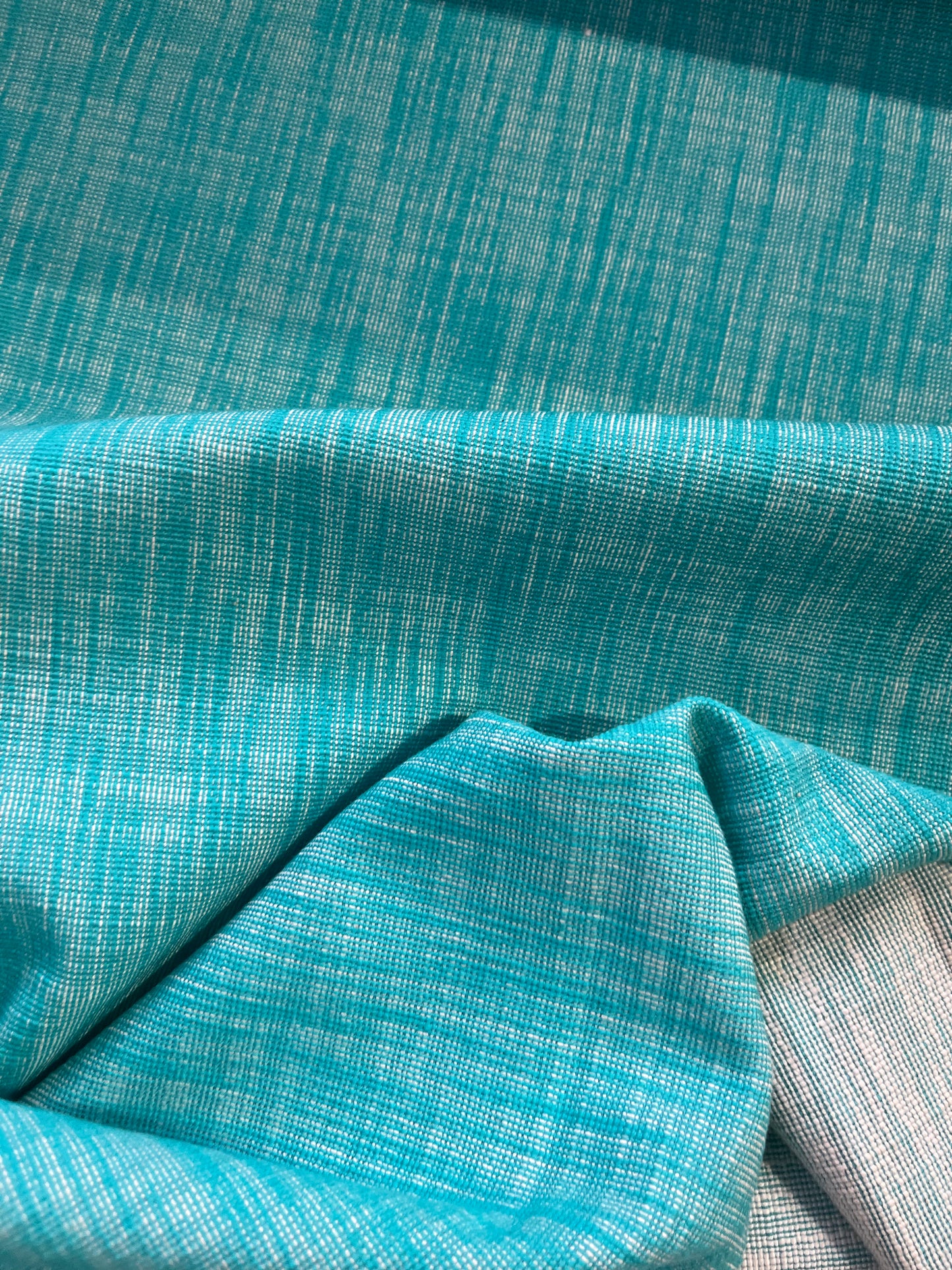 GLADYS 042 heavy linen/cotton chiné turquoise