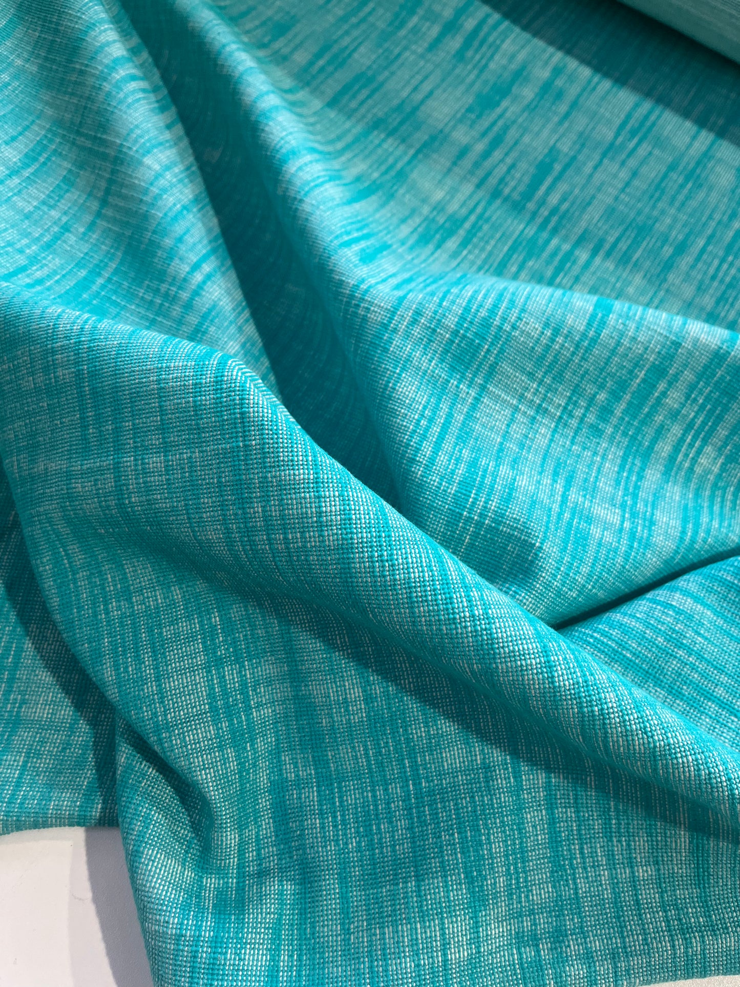 GLADYS 042 heavy linen/cotton chiné turquoise