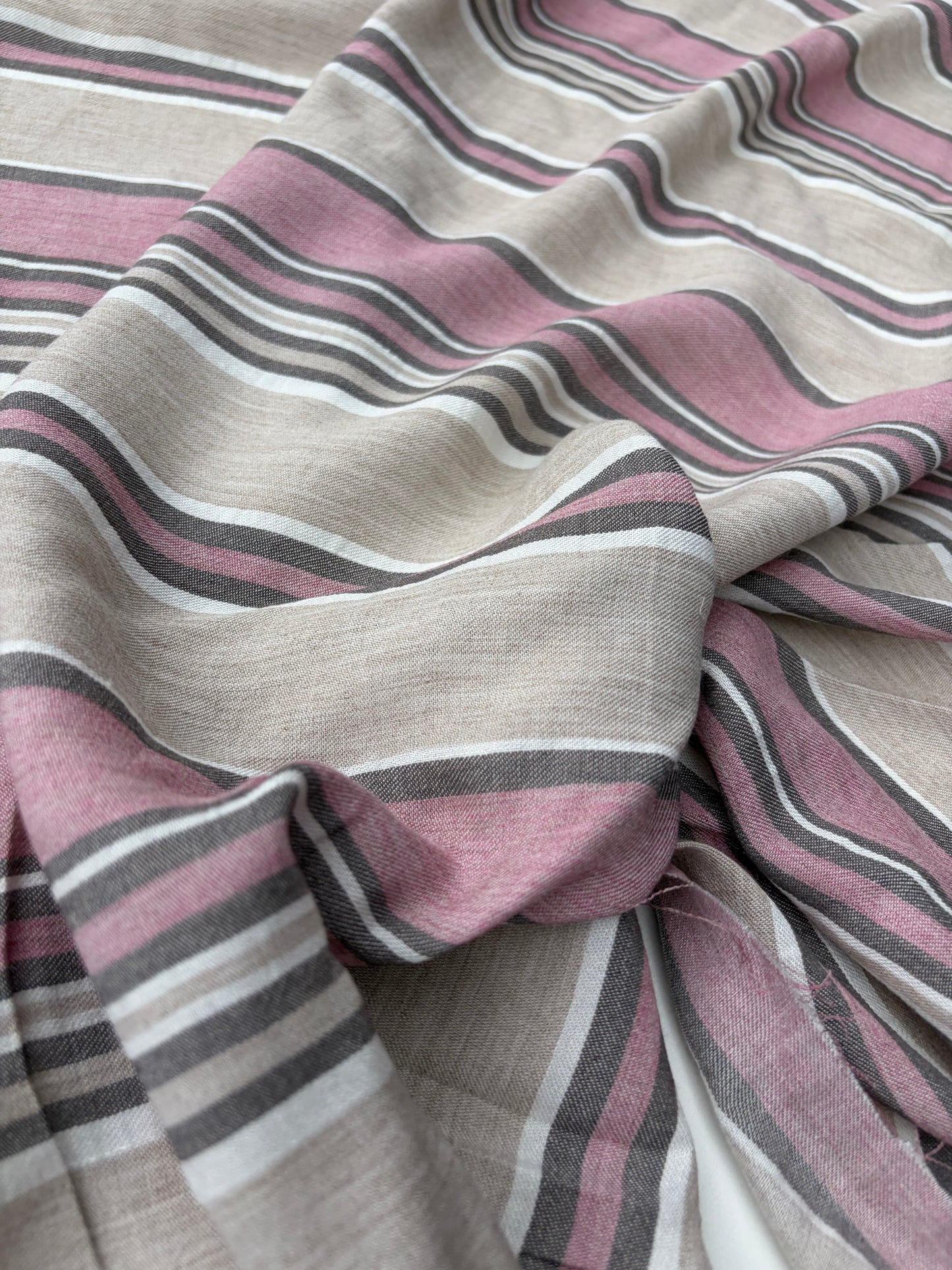 PC DANTE 029 midweight cotton/linnen jacquard pink beige stripe