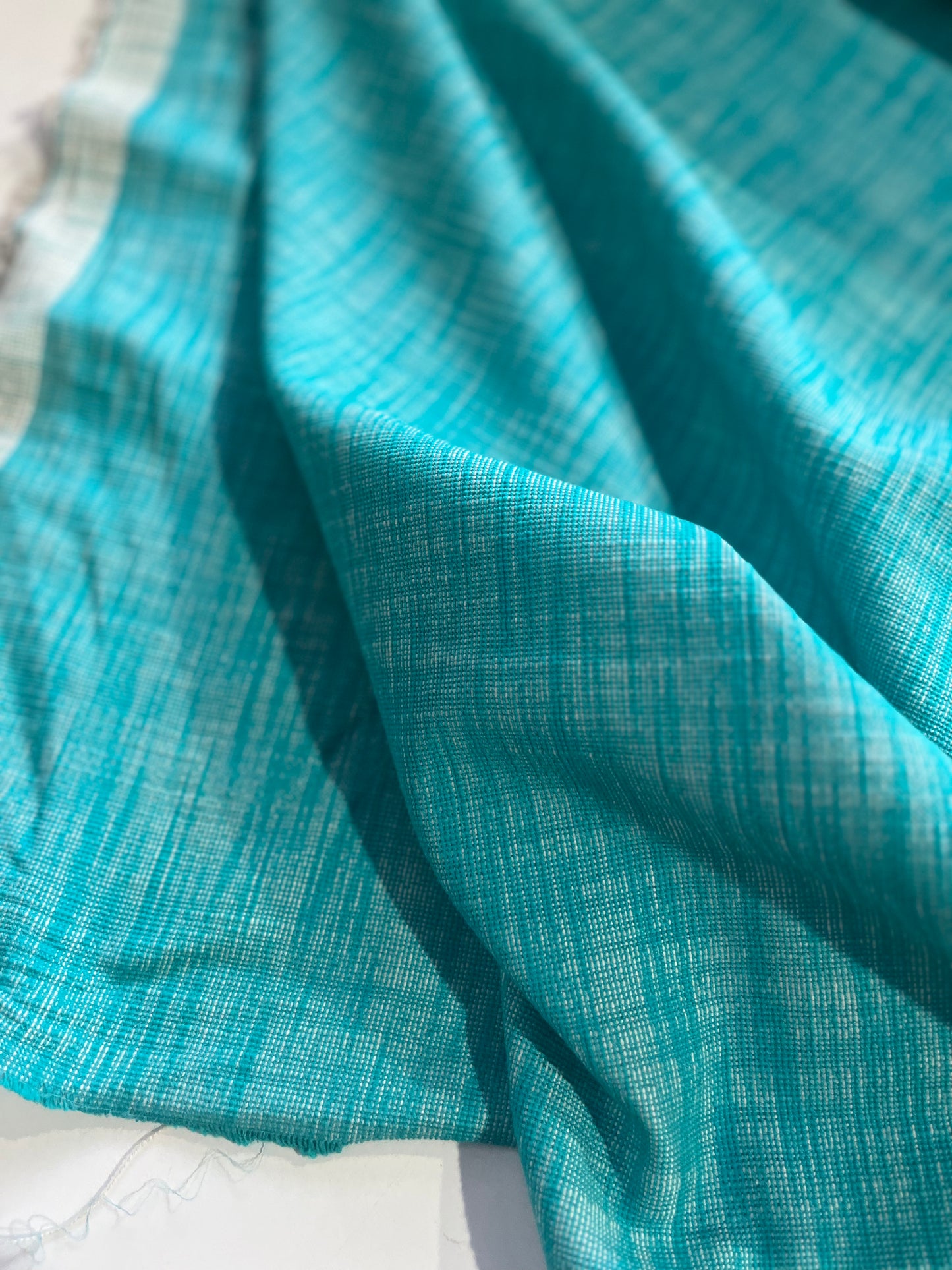 GLADYS 042 heavy linen/cotton chiné turquoise