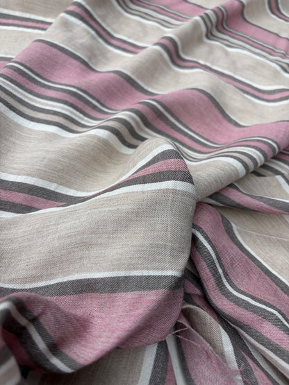 PC DANTE 029 midweight cotton/linnen jacquard pink beige stripe