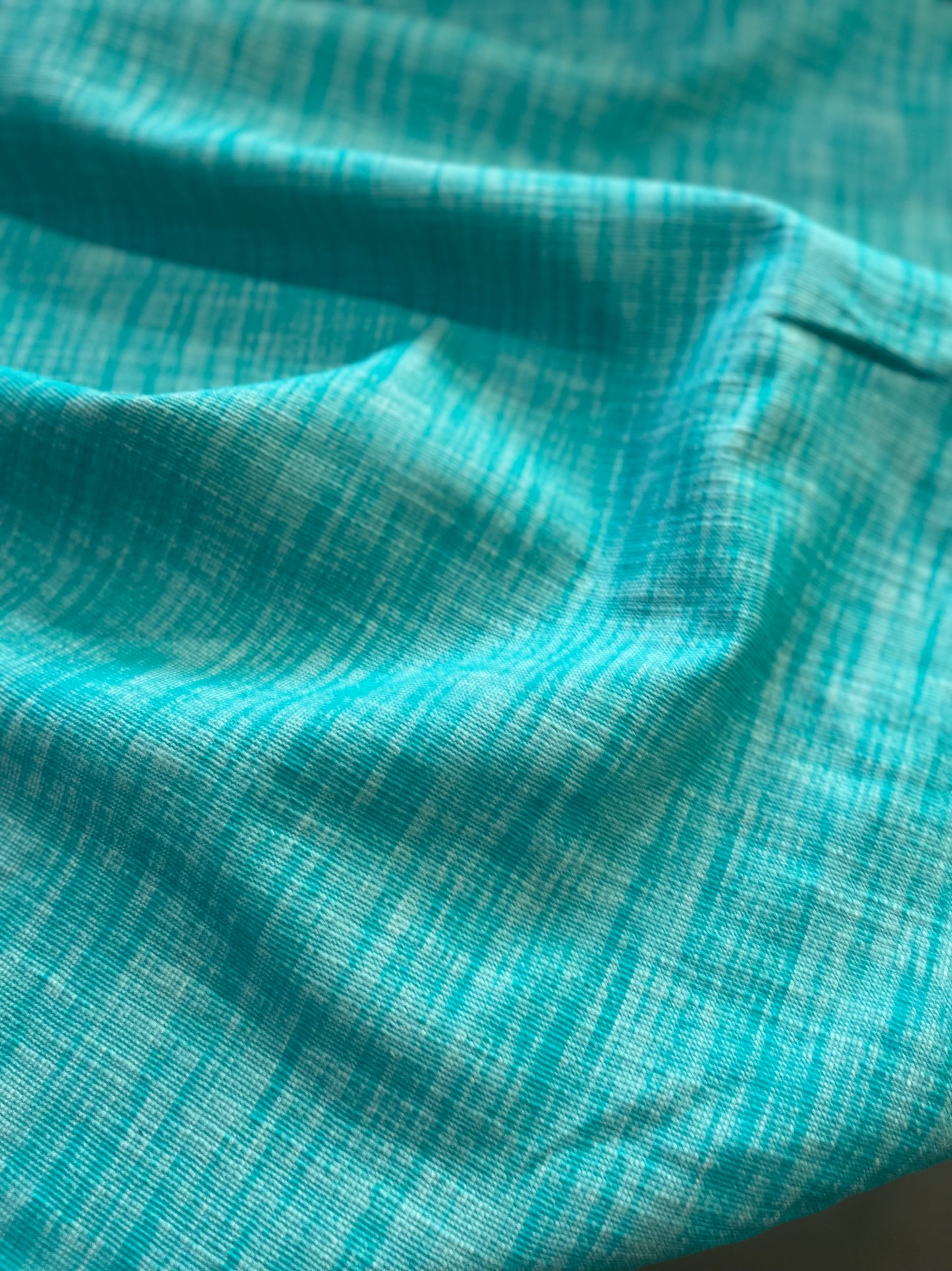 GLADYS 042 heavy linen/cotton chiné turquoise