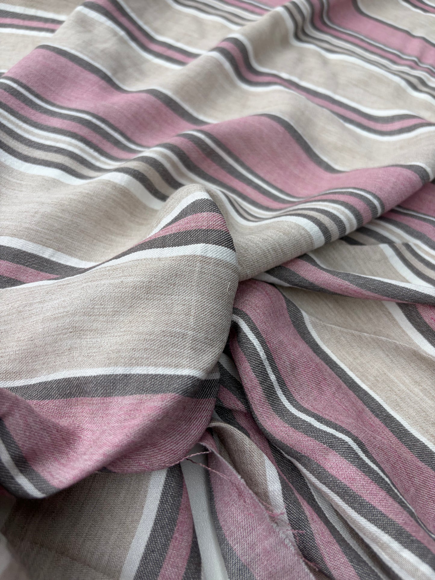 PC DANTE 029 midweight cotton/linnen jacquard pink beige stripe