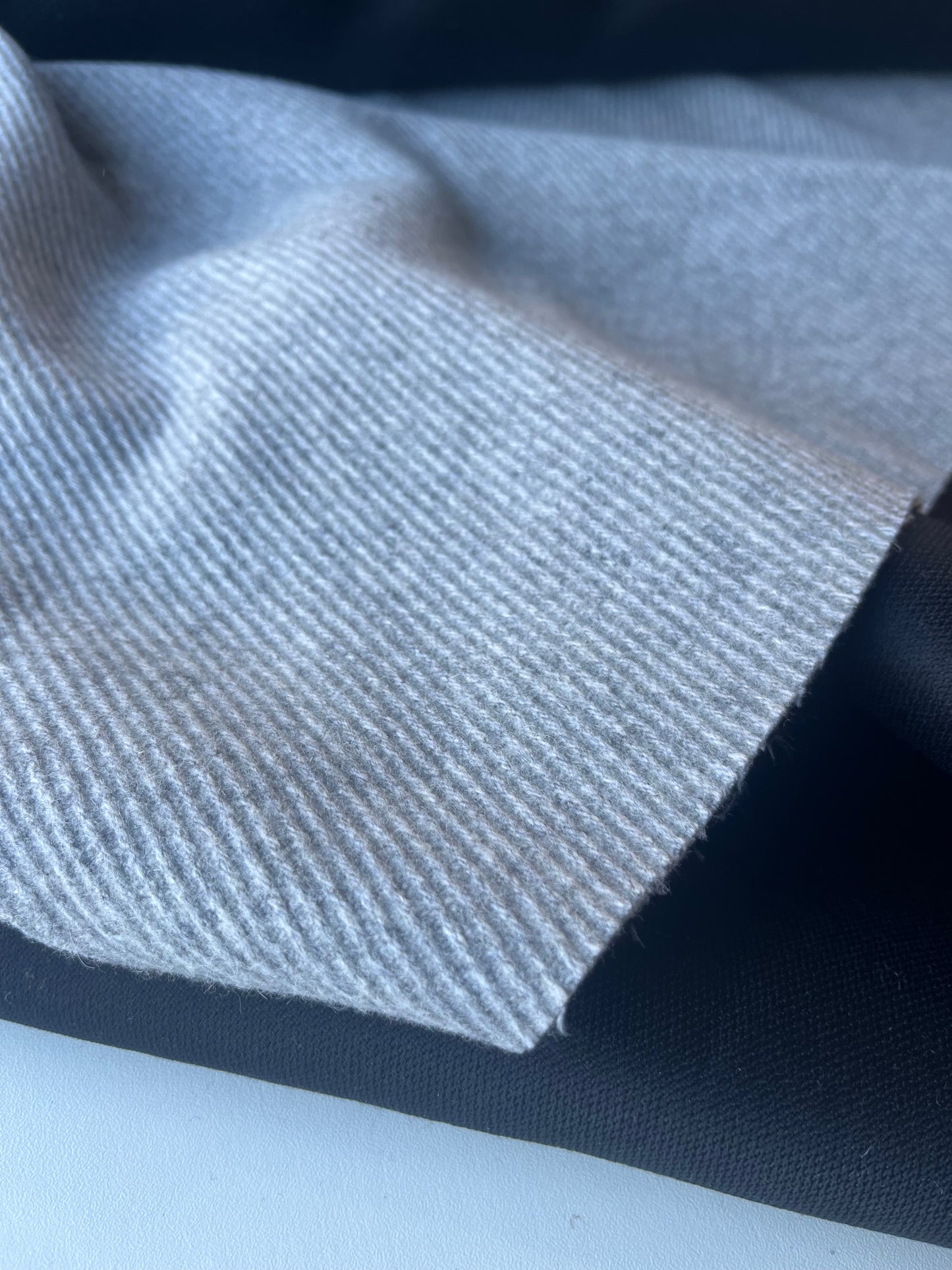 FENIX 015 double face wool grey tricotine coat fabric