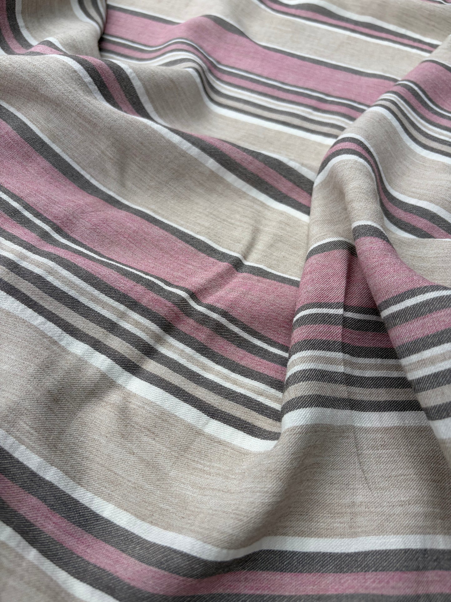 PC DANTE 029 midweight cotton/linnen jacquard pink beige stripe