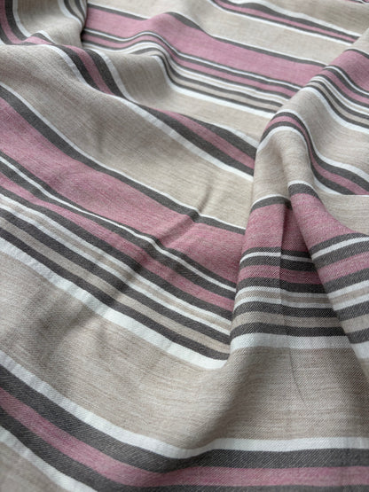 PC DANTE 029 midweight cotton/linnen jacquard pink beige stripe