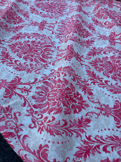 CHARLY 039 pink/sand ornamental print viscose crêpe