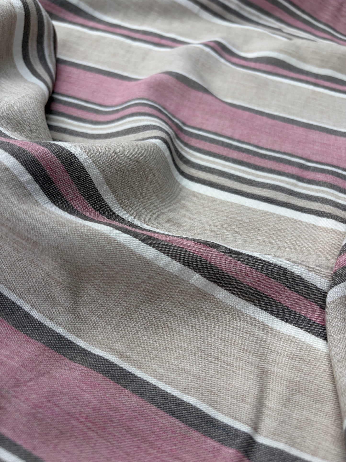 PC DANTE 029 midweight cotton/linnen jacquard pink beige stripe