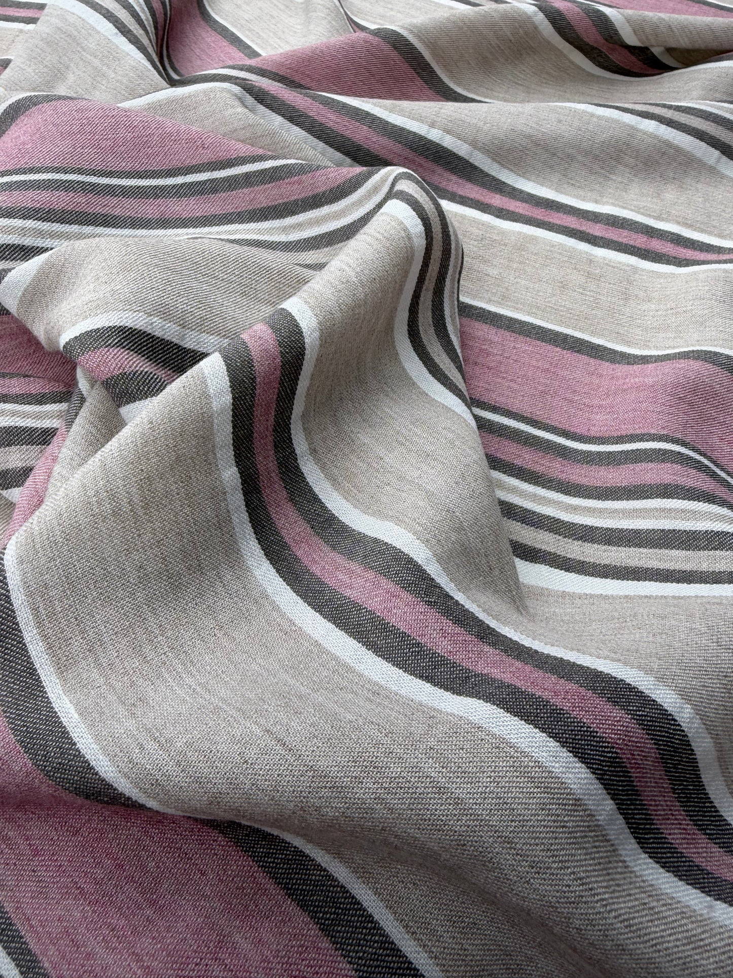PC DANTE 029 midweight cotton/linnen jacquard pink beige stripe