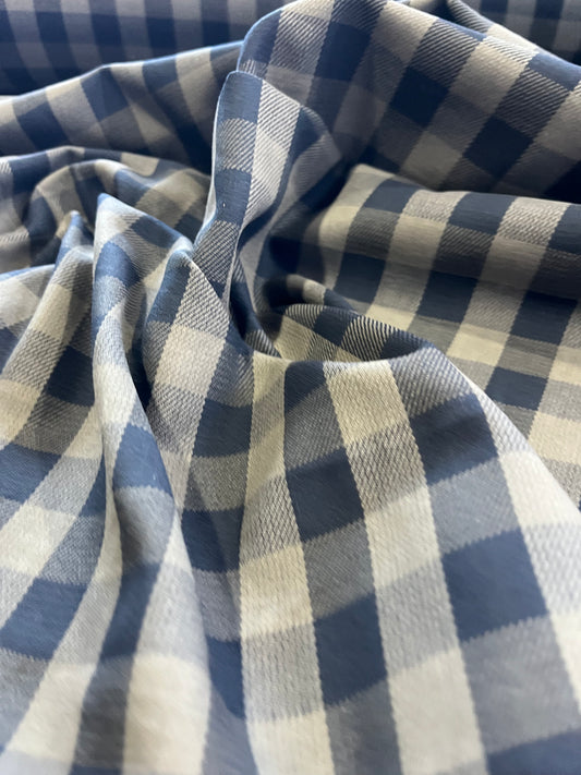 B02 heavy cotton check blue/grey for overshirts or trousers