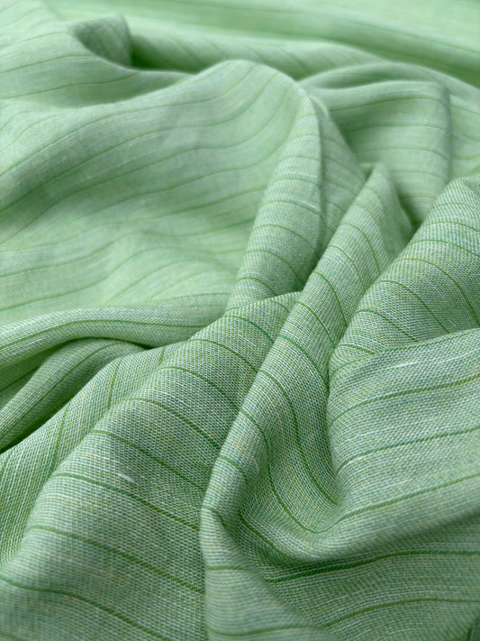 DANTE 032 midweight cotton/linnen jacquard green thin stripe
