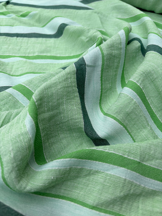 DANTE 033 midweight cotton/linnen jacquard green stripe