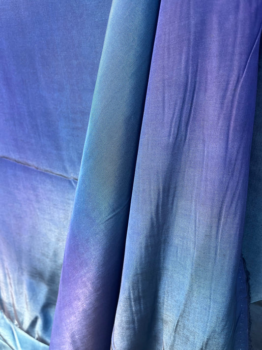 Solstice collection 13 cupro/viscose blue/mauve changeant fabric