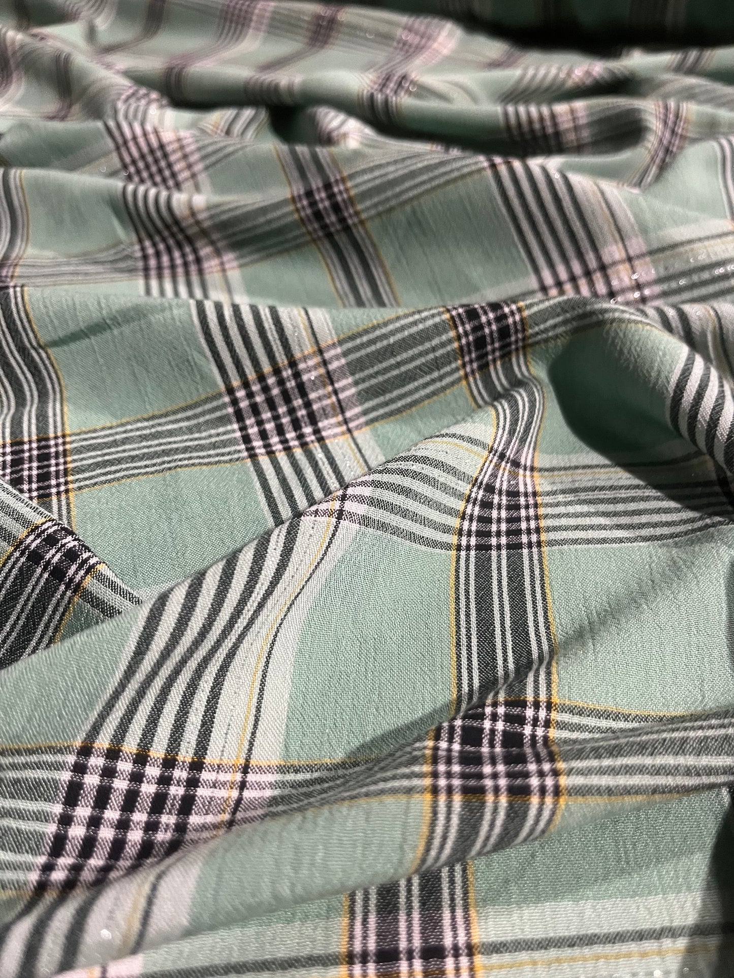 MOIRA 020 cotton viscose check linden green