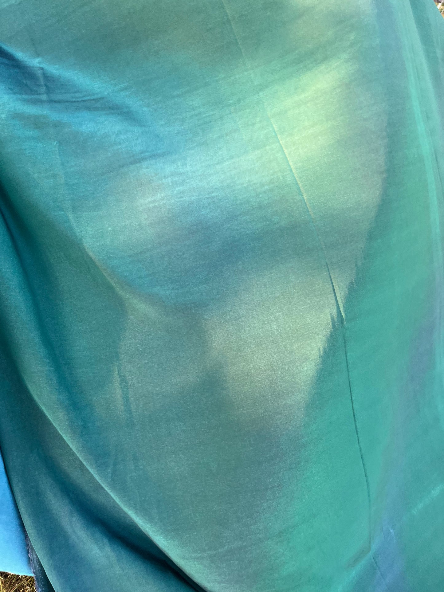 Solstice collection 17 cupro/viscose petrol/green/blue tie-dye fabric
