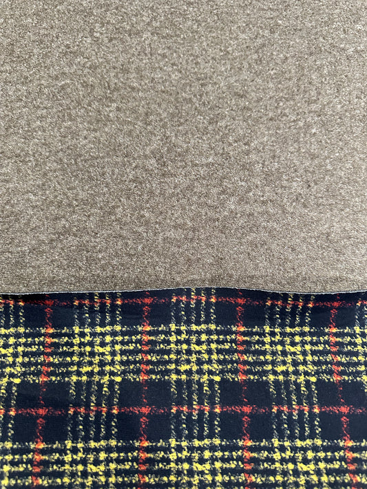 Flip side 220 red yellow black check double face brown