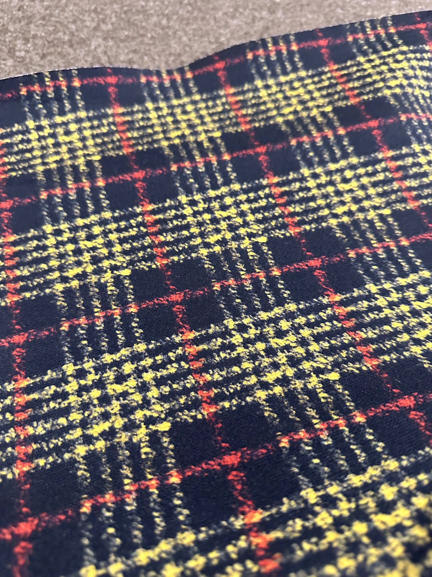 Flip side 220 red yellow black check double face brown