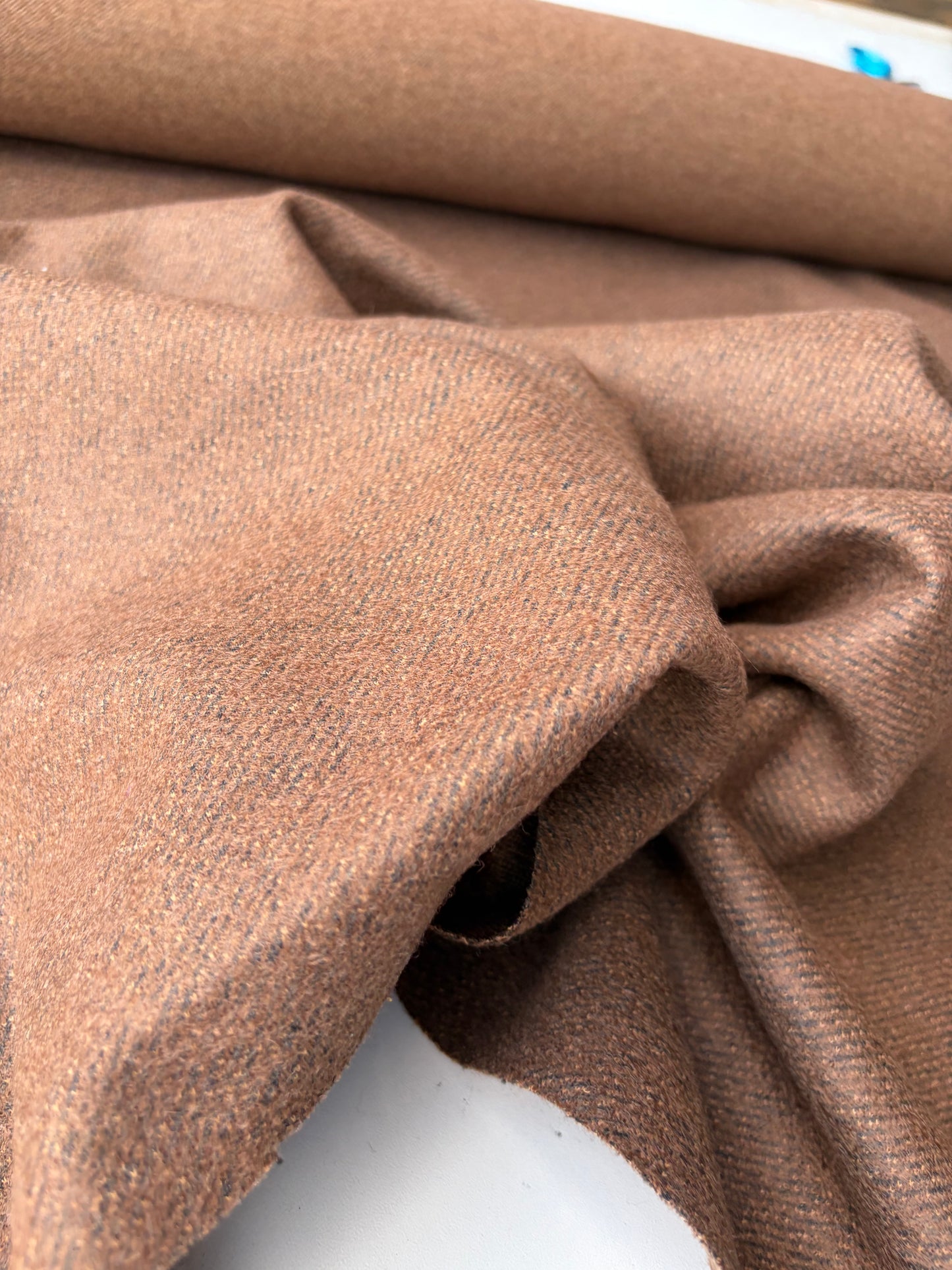 DARREN 008 cognac stretch carded wool tweed