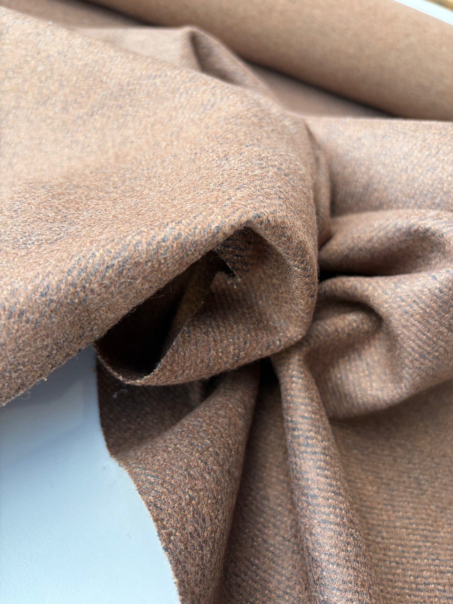 DARREN 008 cognac stretch carded wool tweed