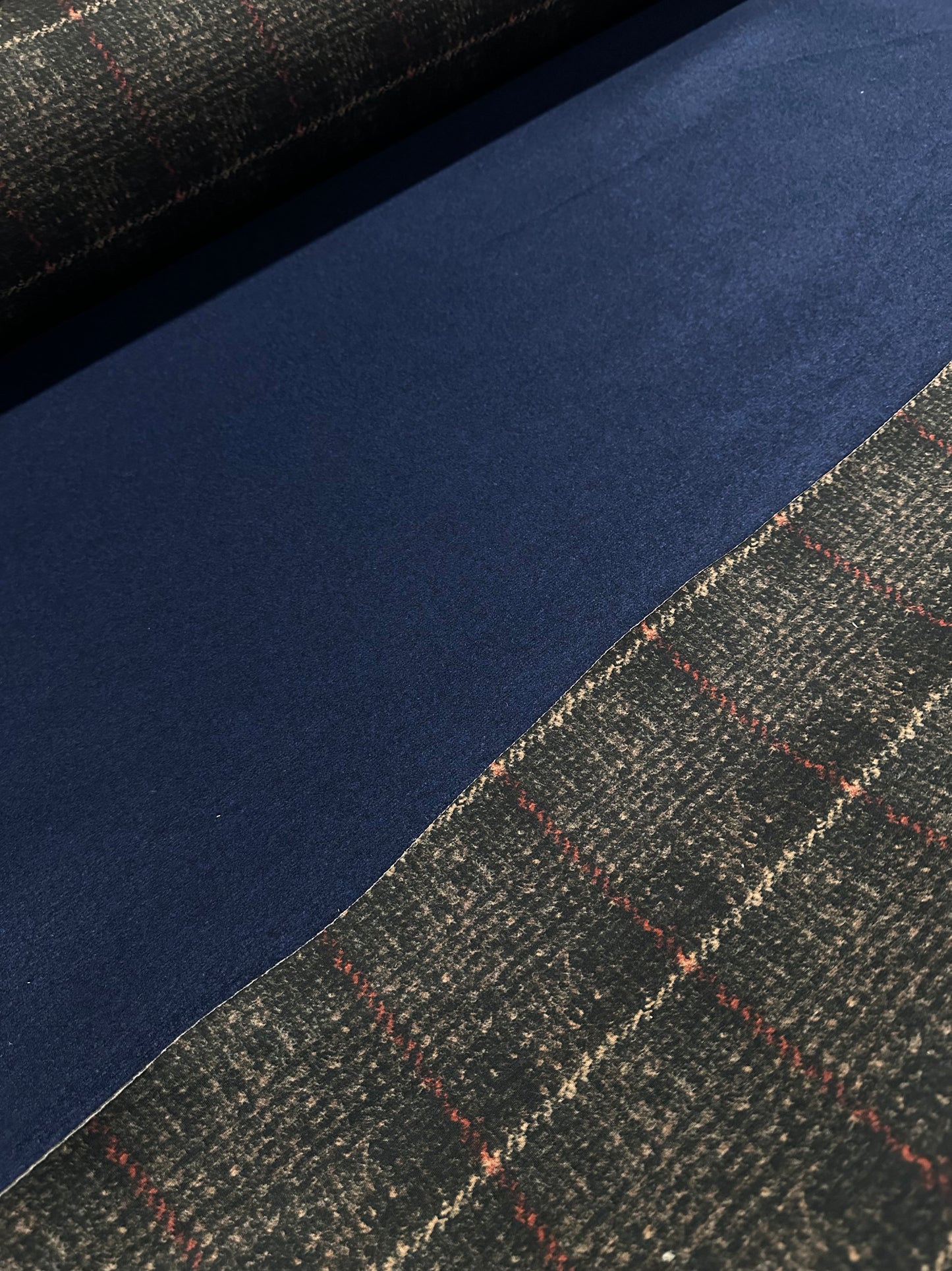 Flip side 265 wool contrecollé double face navy