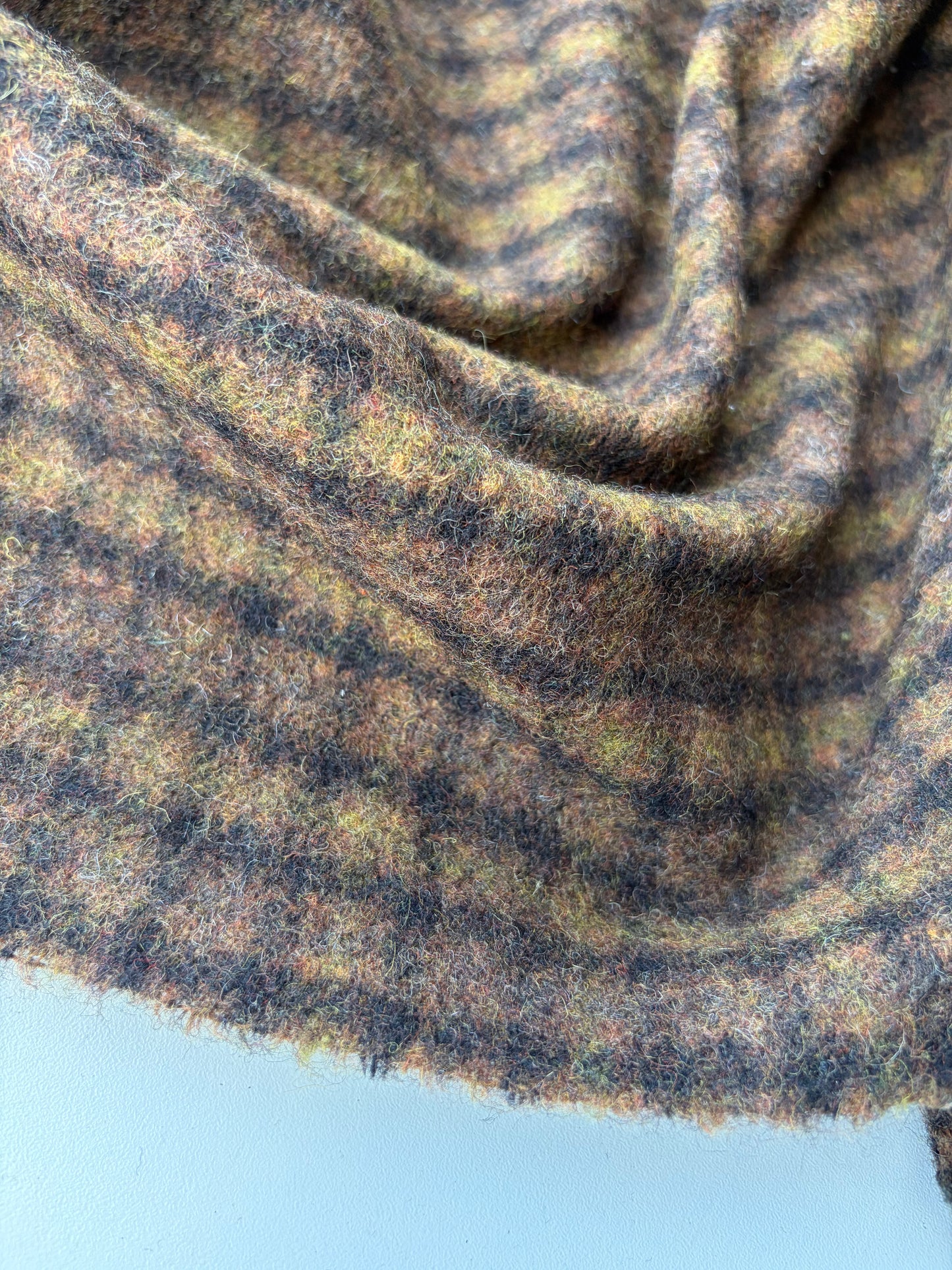 DARREN 009 cognac/brown checkered carded wool