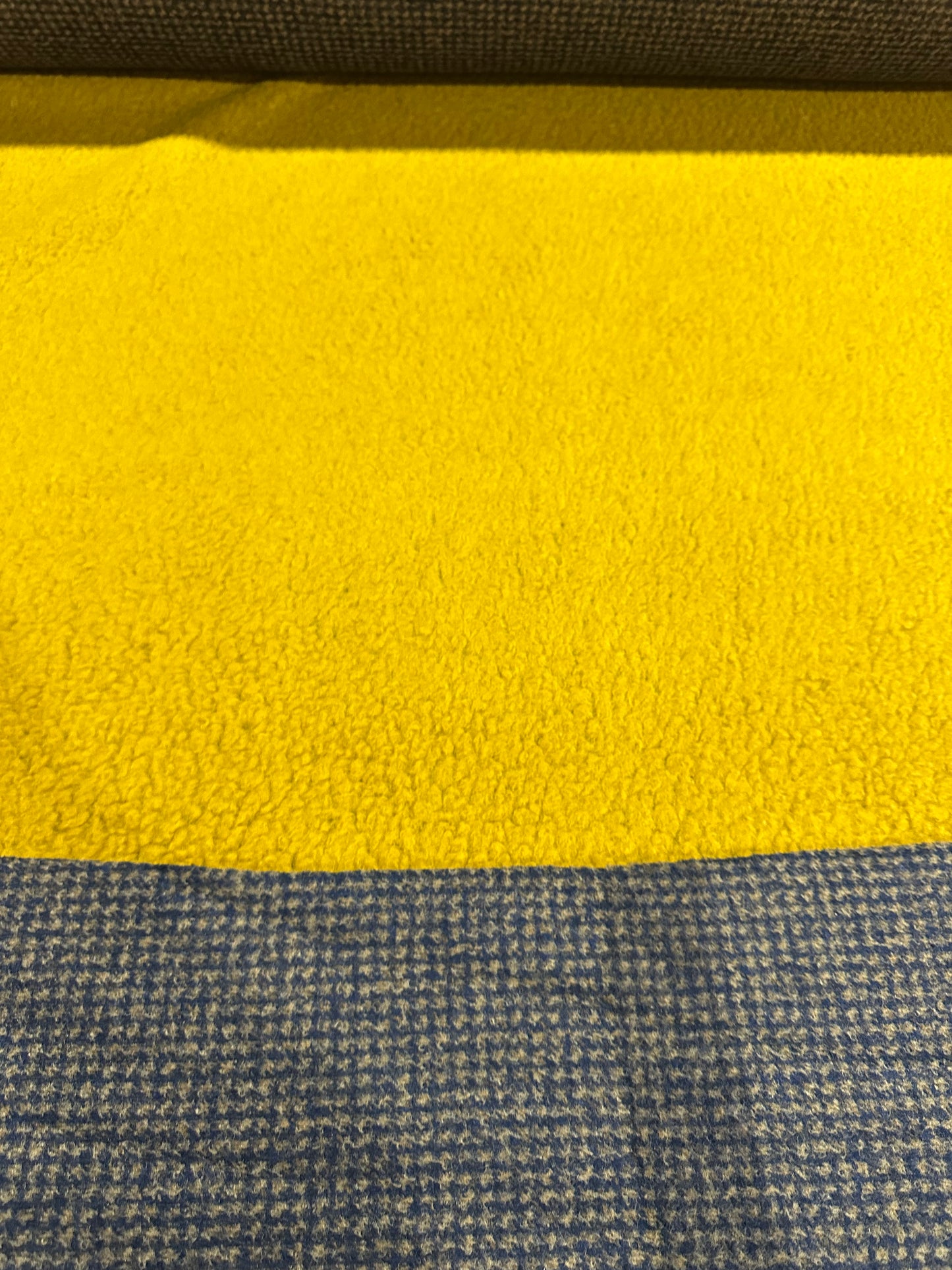 Flip side 290 wool contrecollé pied de poule bouclette yellow