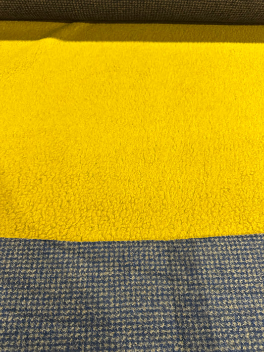 Flip side 290 wool contrecollé pied de poule bouclette yellow