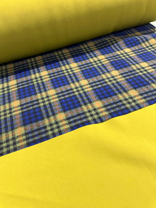 Flip side 295 Blue/green check double face apple green