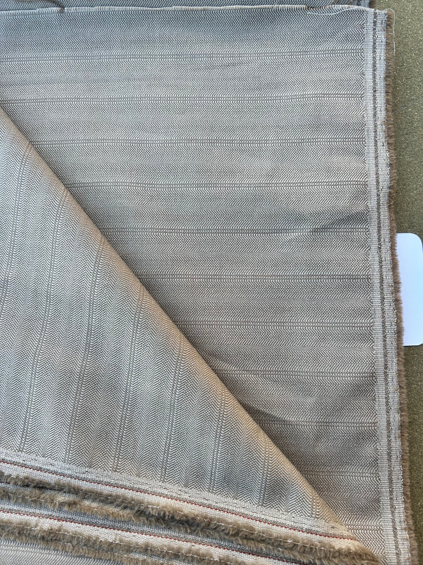 PREM10017 Loro Piana twin stripe wool herringbone camel