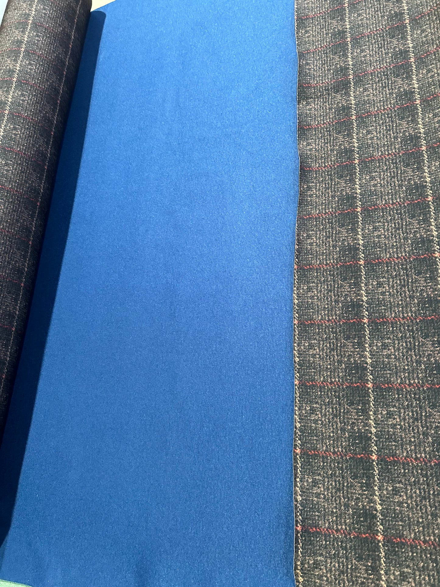 Flip side 325 autumn red ecru  check design double face aviator blue