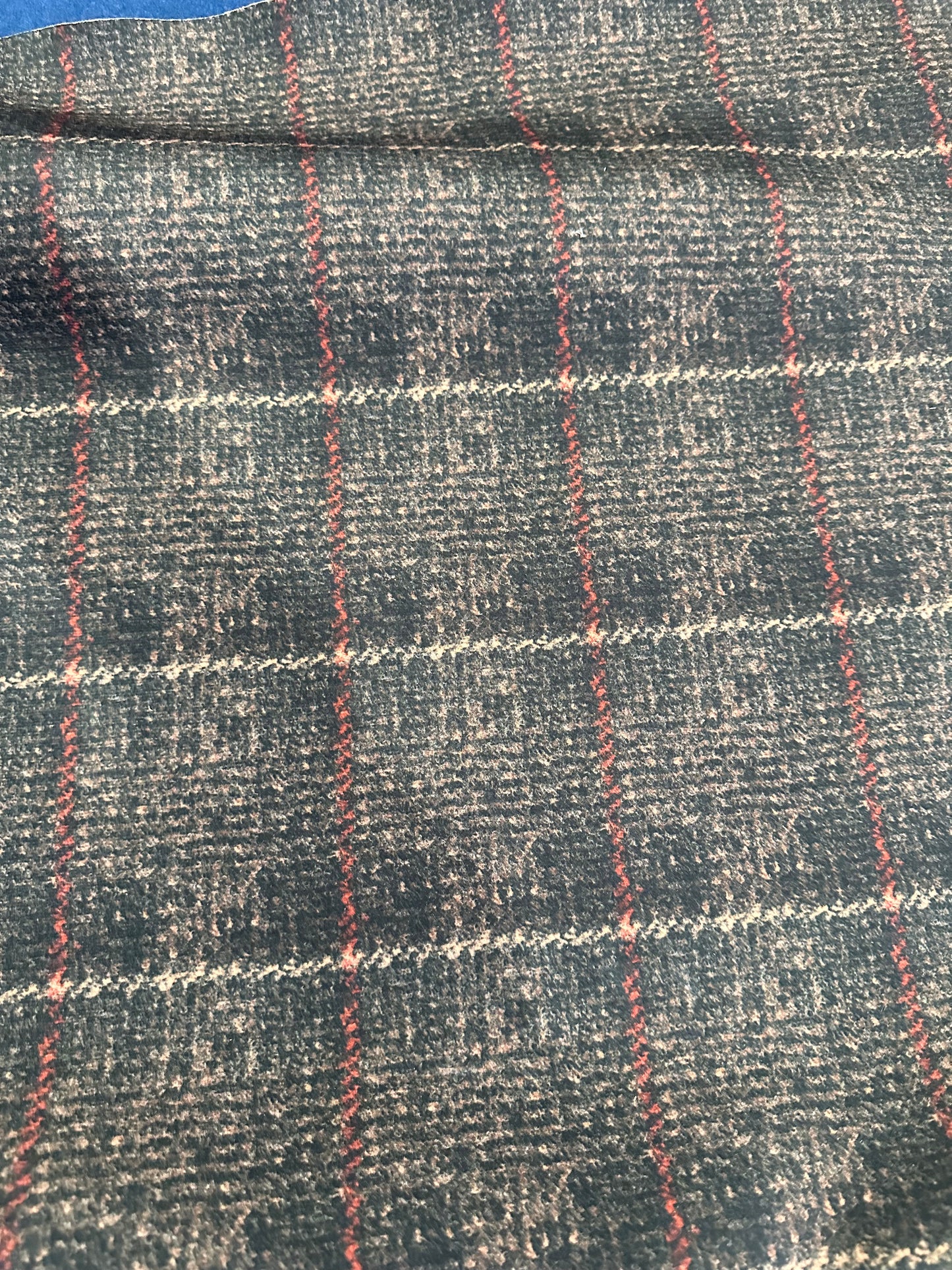 Flip side 325 autumn red ecru  check design double face aviator blue