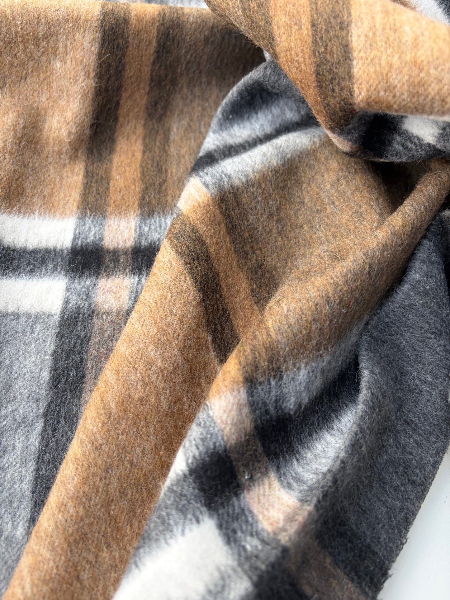 DARREN 013 grey/camel checkered wool flannel