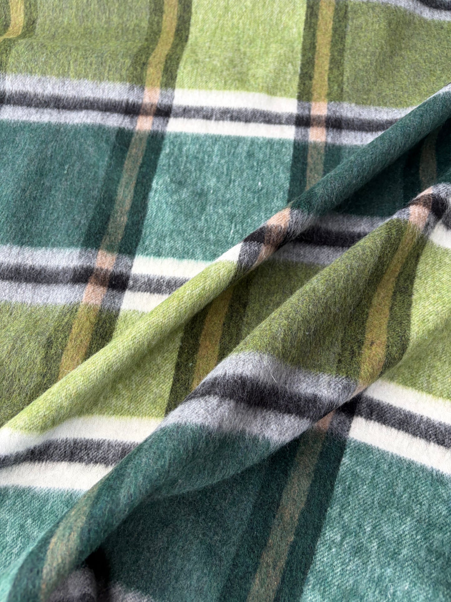 DARREN 014 green checkered wool flannel