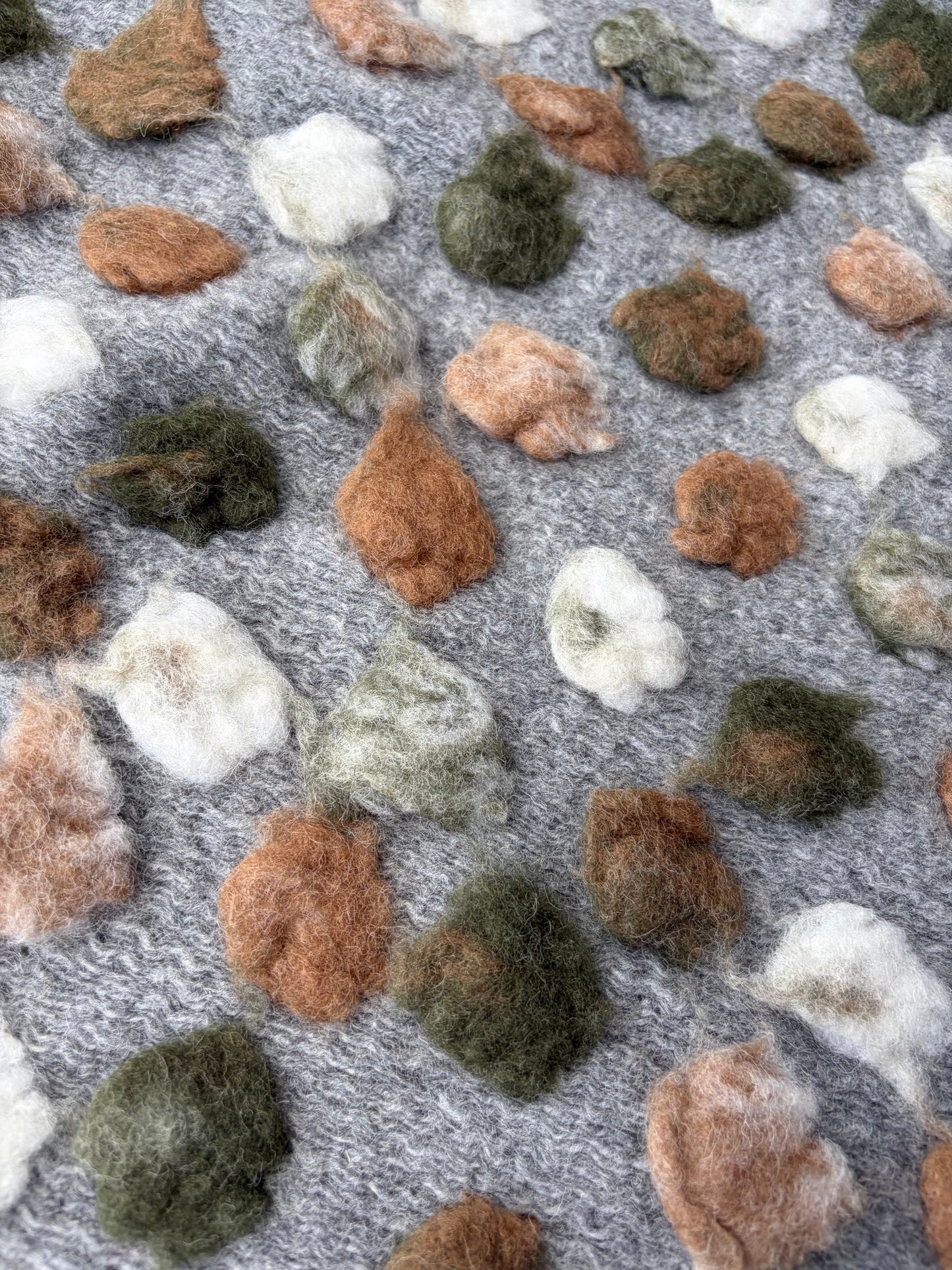 DARREN 015 heavy boiled wool with applicated flower design