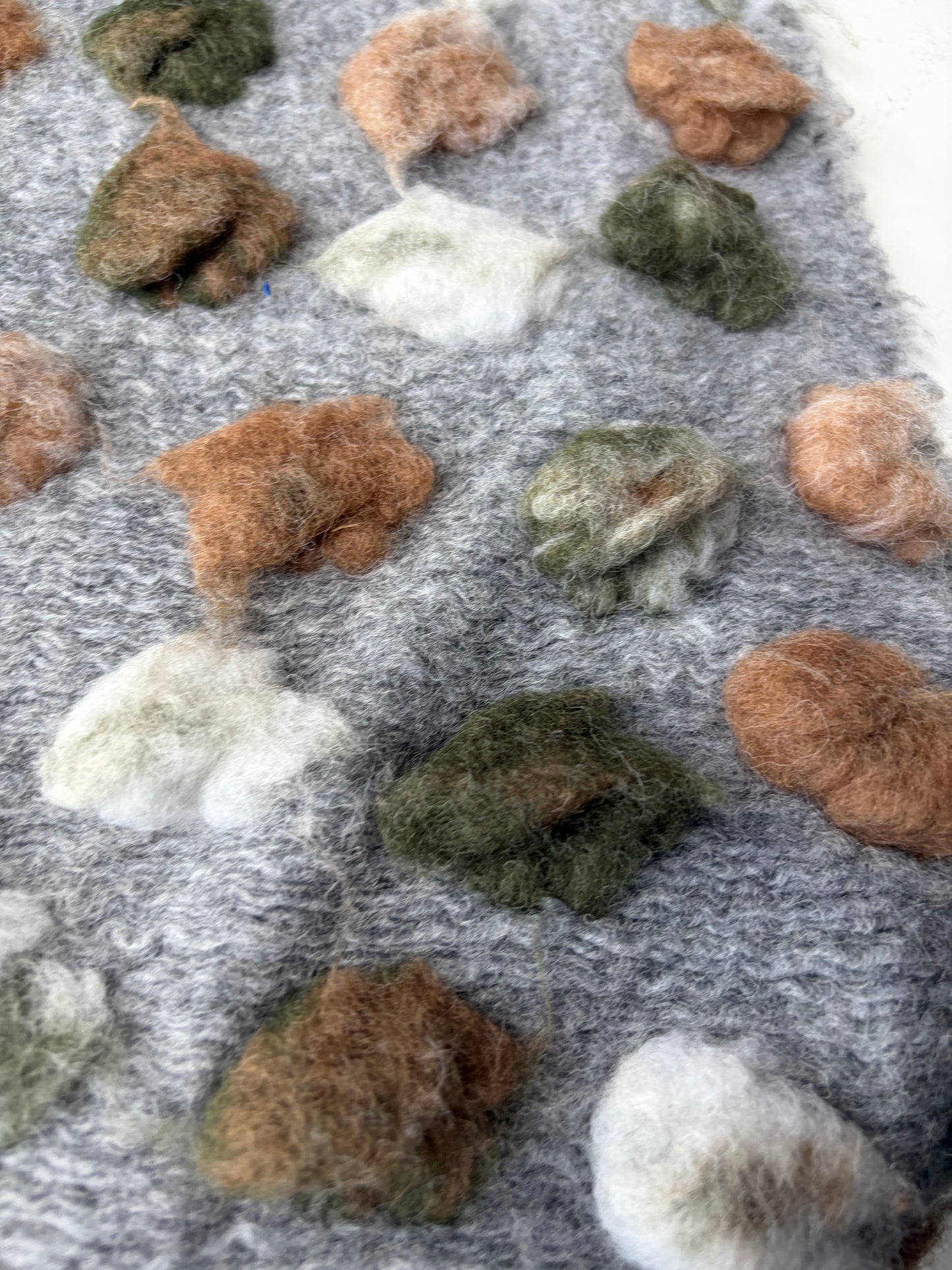 DARREN 015 heavy boiled wool with applicated flower design